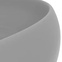 VidaXL Wastafel rond 40x15 cm keramiek mat lichtgrijs - thumbnail