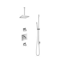 Hotbath Get Together IBS2CR inbouwdouche met 30cm plafondbuis, vierkante hoofddouche en glijstang chroom - thumbnail