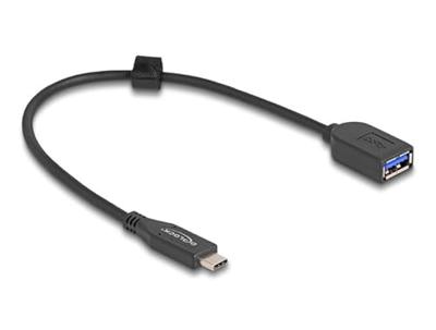 DeLOCK USB 10 Gbps Coaxial Cable USB Type-C male to Type-A female 25 cm