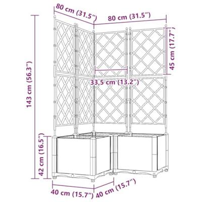Tuin Bloempot 3 pcs Bruin 80 x 80 x 143 cm Staal
