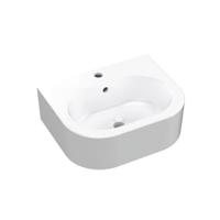 Wastafel Sapho Flo Ceramic Half Rond 50x40x16.5 cm Keramiek Wit Sapho - thumbnail