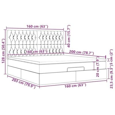 Ottoman bed met matras 160x200cm stof lichtgrijs