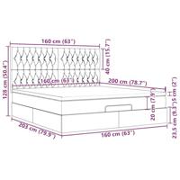 Ottoman bed met matras 160x200cm stof lichtgrijs - thumbnail