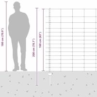 VidaXL Hek met paal zilver 1,6 x 25 m staal - thumbnail