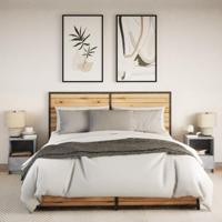 Nachtkastjes met LED-verlichting 2 st bewerkt hout betongrijs - thumbnail