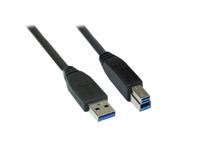 USB 3.0 aansluitkabel stekker A naar stekker B, zwart, 0,2 m, Good Connections® - thumbnail
