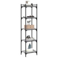 Boekenkast 5-laags 40x30x154 cm bewerkt hout grijs sonoma eiken - thumbnail