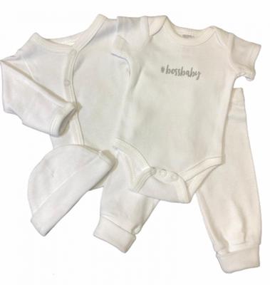 Soft Touch Babykleding Set Boss Katoen Wit 4-delig Mt 50/56 Soft Touch Babykleding Set Boss Katoen Wit 4-delig Mt 50/56