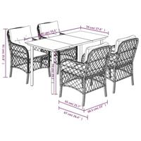 5-delige Tuinset met kussens poly rattan beige - thumbnail