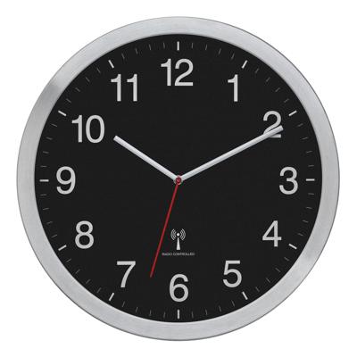 TFA Dostmann 60.3545.01 Wandklok Zendergestuurd 400 mm x 50 mm x 400 mm Zilver Groot display