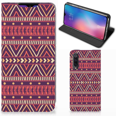 Xiaomi Mi 9 | Hoesje met Magneet | Aztec Paars Xiaomi Mi 9 | Hoesje met Magneet | Aztec Paars