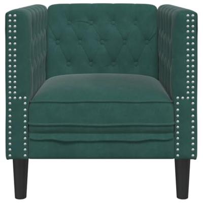 Fauteuil Chesterfield-stijl fluweel donkergroen