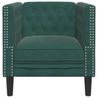 Fauteuil Chesterfield-stijl fluweel donkergroen - thumbnail