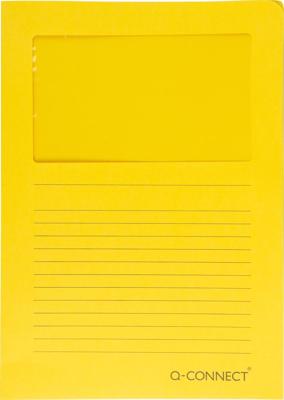 Q-CONNECT L-map met venster, 120 g/m², A4, pak van 100 stuks, geel