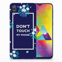 Samsung Galaxy M20 (Power) Silicone-hoesje Flowers Blue DTMP - thumbnail