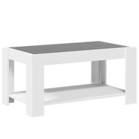 Salontafel met LED 93x53x45 cm bewerkt hout wit - thumbnail
