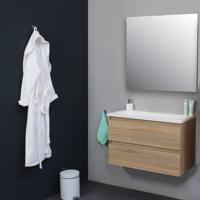 Badkamermeubel BWS Pepper Acryl Wastafel Zonder Kraangat 80x55x46 cm Eiken - thumbnail