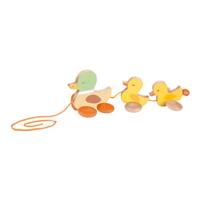 Classic World houten trekfiguur eenden - thumbnail