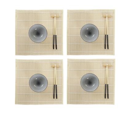 Sushi set DKD Home Decor 14,5 x 14,5 x 31 cm Zwart Keramiek Orientaals (16 Onderdelen)
