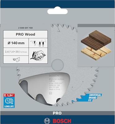 Bosch Accessories Optiline Wood 2608641168 Hardmetaal-cirkelzaagblad 140 x 20 x 2.4 mm Aantal tanden: 12 1 stuk(s)