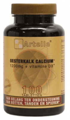 Artelle Oesterkalk 1200mg, calcium + vitamine D3 100 Tabletten