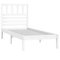 Bedframe zonder matras massief grenenhout wit 120x190 cm - thumbnail