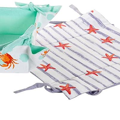 Mand DKD Home Decor Summer Blauw Groen Katoen (2 pcs)