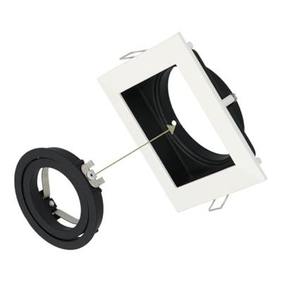 Set van 6 Durham smart inbouwspots vierkant - Wifi + Bluetooth - RGBWW - GU10 - Kantelbaar - Google Home, Amazon Alexa en Siri - IP20 voor binnen - Wit - Verzonken