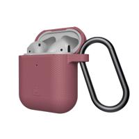 U by UAG [U] DOT Soft Touch Siliconen Hoes Apple Airpods 2 (2019) / Apple Airpods 1 (2016) [Wireless Charging Compatible (LED zichtbaar), Lightning-aansluiting afdekking, karabijnhaak ] Dusty Rose - thumbnail