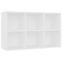 Boekenkast/dressoir 66x30x97,8 cm bewerkt hout wit - thumbnail