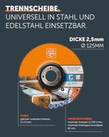 Fein 63709014010 Doorslijpschijf gebogen 125 mm 25 stuk(s) Staal, RVS - thumbnail