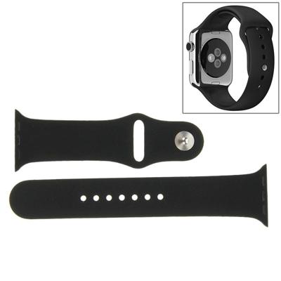 For Apple Watch Sport 42mm High-performance Longer Rubber Sport Watchband with Pin-and-tuck Closure(Black)