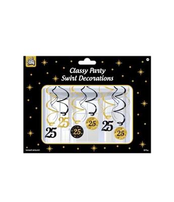 Classy Party Swirls 25 Jaar (12st)