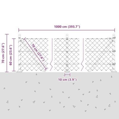 VidaXL Afrasteringspaal zilver 10 x 0,6 m (60 x 60 mm gaas) staal