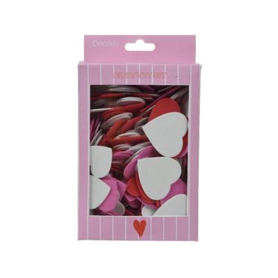 Foam Hartjes Rood/Roze/Wit