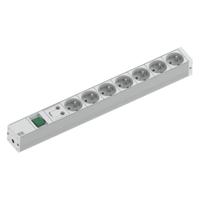 Bachmann 333.838 19 inch Stekkerdoos voor patchkast 1 HE Geaarde contactdoos Overspanningsbescherming Grijs - thumbnail