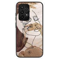 Samsung Galaxy A53 hoesje - Abstract gezicht bruin - thumbnail