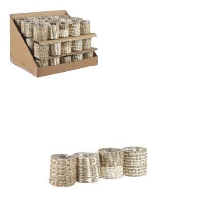 Alexis pot rond 4 assorti display 60 stuks - h7xd7cm - Mica decorations