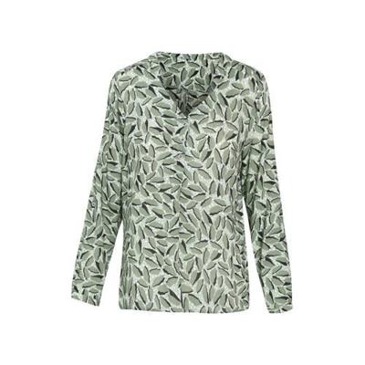 Cassis top met all over print groen