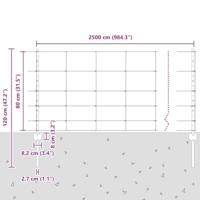 VidaXL Hek met paal zilver 0,8 x 25 m staal - thumbnail