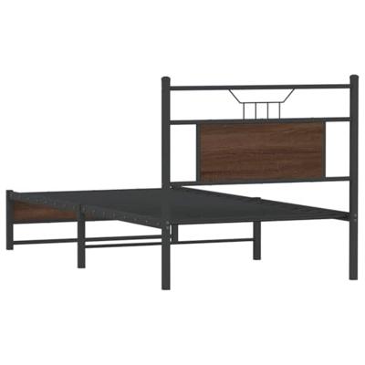 Bedframe zonder matras bewerkt hout bruin eikenkleur 90x200 cm Bedframe zonder matras bewerkt hout bruin eikenkleur 90x200 cm