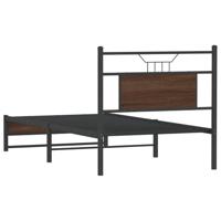 Bedframe zonder matras bewerkt hout bruin eikenkleur 75x190 cm - thumbnail