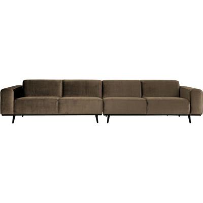 WOOOD Bank 'Statement' 4-zits xxl, Velvet, kleur Taupe