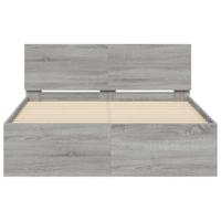 Bedframe met hoofdeinde en LED grijs sonoma eiken 120x200 cm - thumbnail