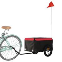 Fietstrailer 30 kg ijzer zwart en rood - thumbnail