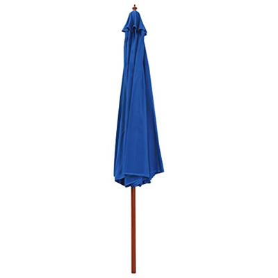 VidaXL Parasol met houten paal 350 cm blauw