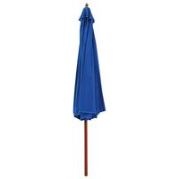 VidaXL Parasol met houten paal 350 cm blauw - thumbnail