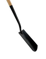 Spade 16 cm antraciet met houten steel 76 cm - thumbnail