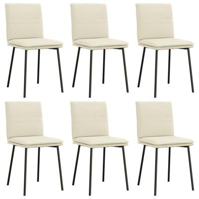 Eetkamerstoelen 6 st fluweel crèmekleurig