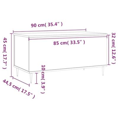 Salontafel 90x44,5x45 cm bewerkt hout bruin eikenkleur
